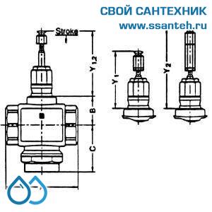 10113 Honeywell, V5011S1047 Клапан двухходовой (проходной) муфтовый, PN16, DN15, Kvs 4,0, 170 °C